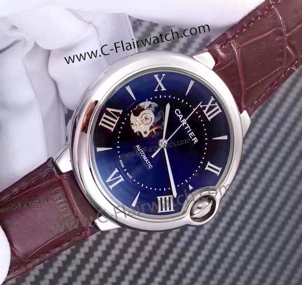 Best Fake Cartier Ballon Bleu De Tourbillon Watch Black Dial
